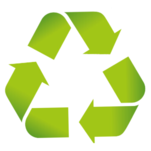 Grünes Recycling-Logo Das grüne Recycling-Logo kennzeichnet Gebinde mit nachhaltigem Ursprung